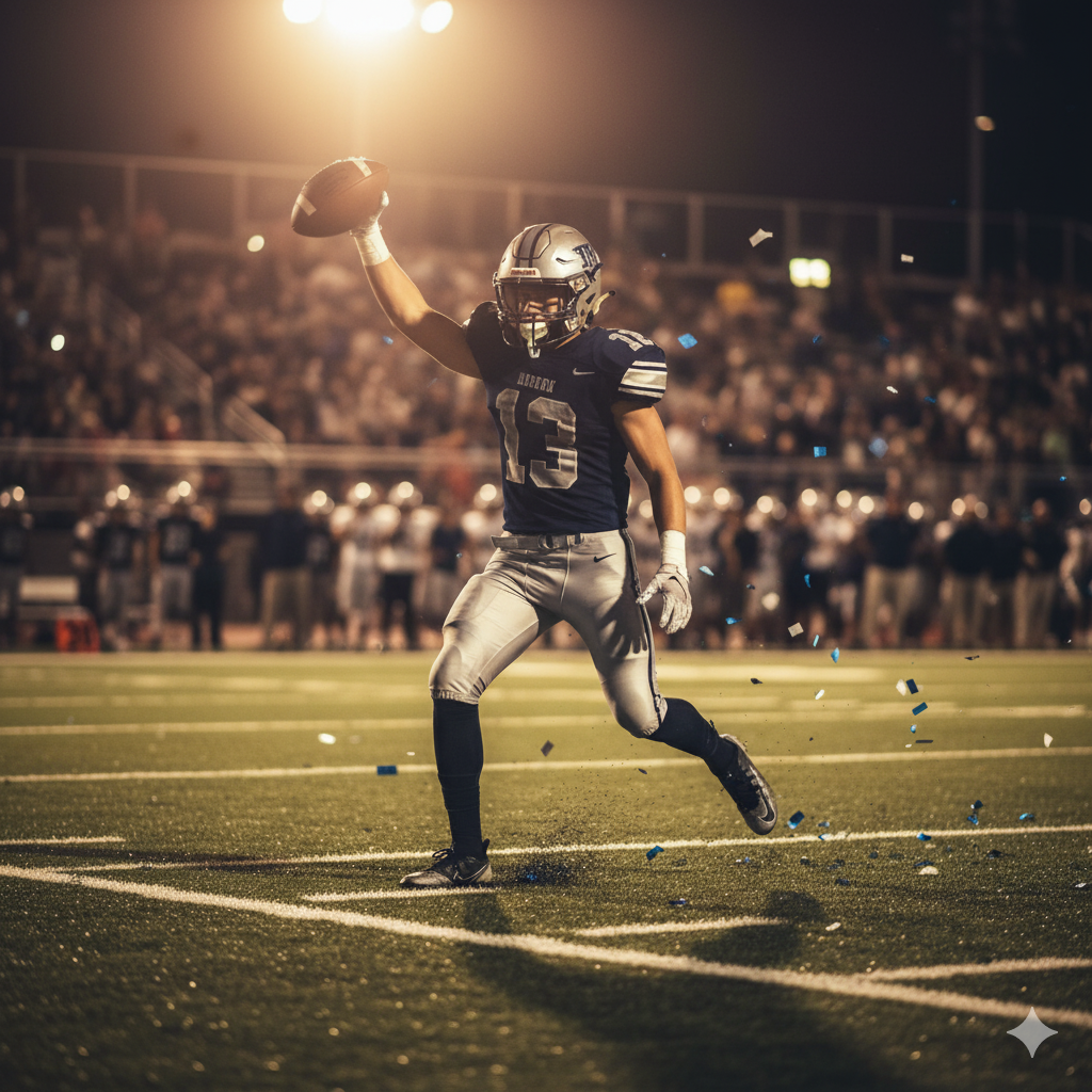 High school football action shot