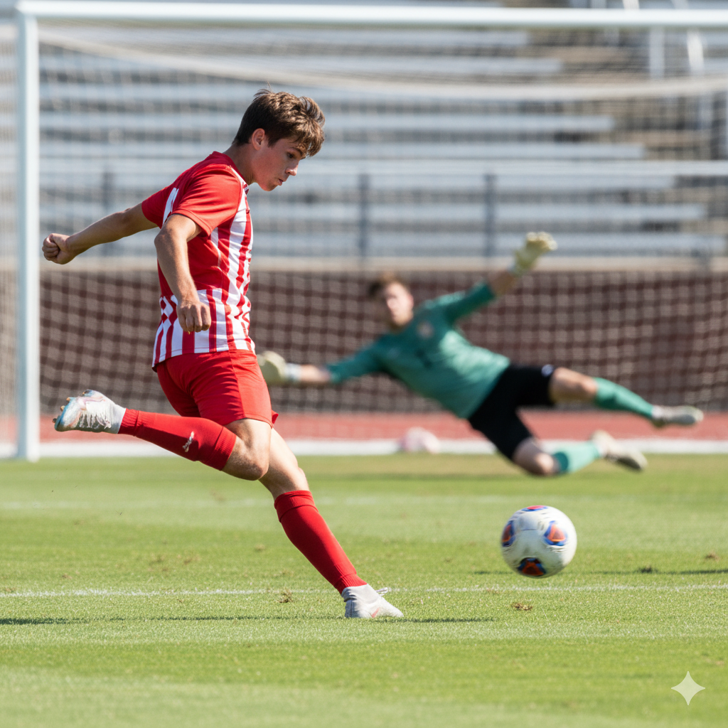 High school soccer action shot